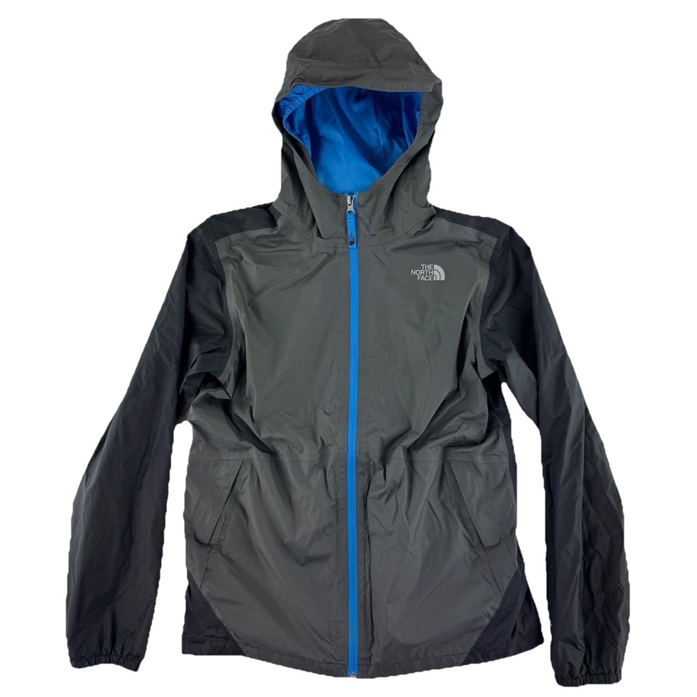 The North Face Dryvent Full Zip Windbreaker Jacket Boys XL Gray Blue